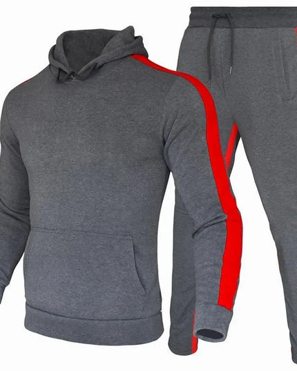 Men's 2-Piece Tracksuit Set with Hooded Sweatshirt - Stylish Athletic Wear