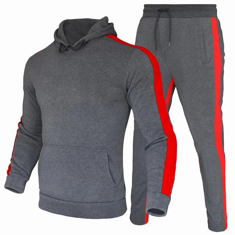 Men's 2-Piece Tracksuit Set with Hooded Sweatshirt - Stylish Athletic Wear