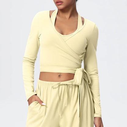 Women Drawstring Yoga Pants Wide Leg Loose Casual  Straight