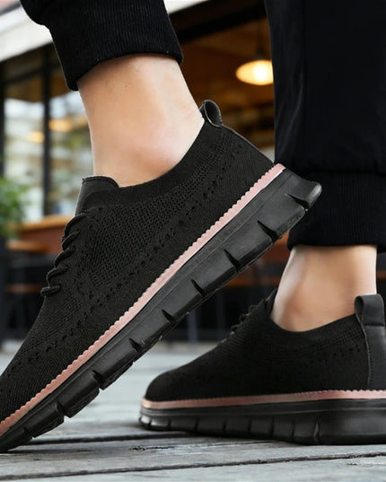 Men's Breathable Casual Shoes with Shock Absorption and Lace-Up Design