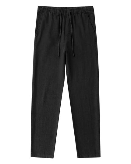 Men's Casual Lightweight Cotton Linen Wide Leg Pants