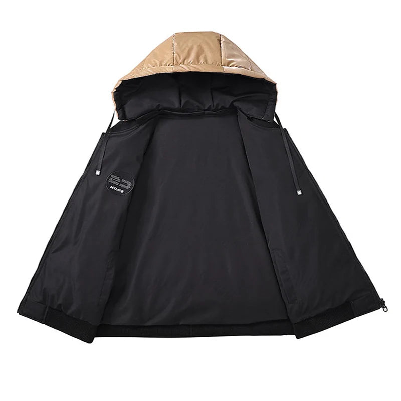 Men's Double-Sided Wear Jacket with Removable Hood