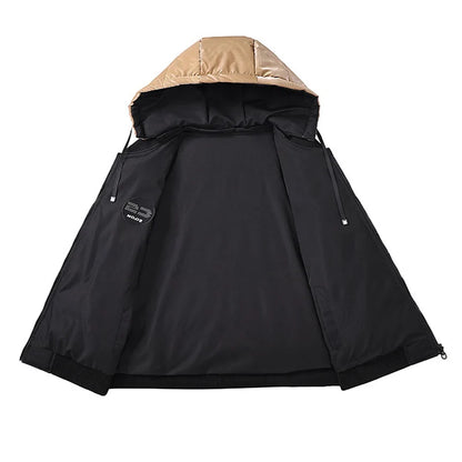 Men's Double-Sided Wear Jacket with Removable Hood