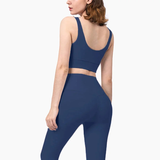 2-Piece Women's Yoga Set: Push-Up Bra and Leggings Combo - Various Colors