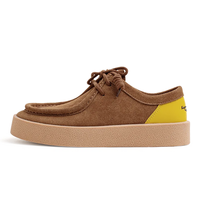 Men's Vintage Thick-Soled Faux Leather Low-Cut Sneakers