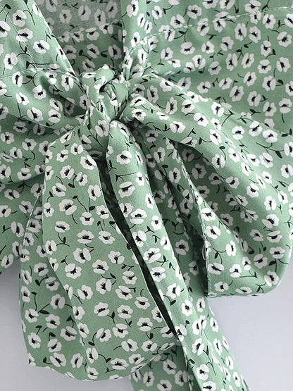 Vintage Women's Floral Print Rayon Blouse & Crop Shirt