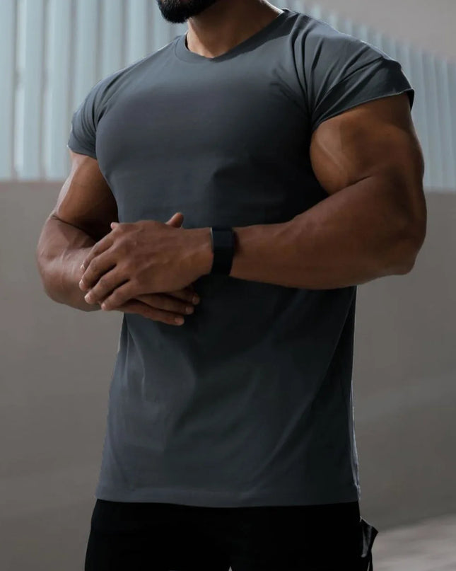Men's Cap Sleeve Cut-Off Slim Fit T-Shirt