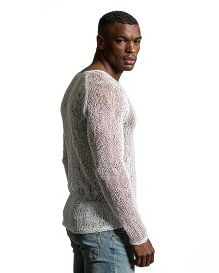 Men's Breathable Transparent Long Sleeve Sweater