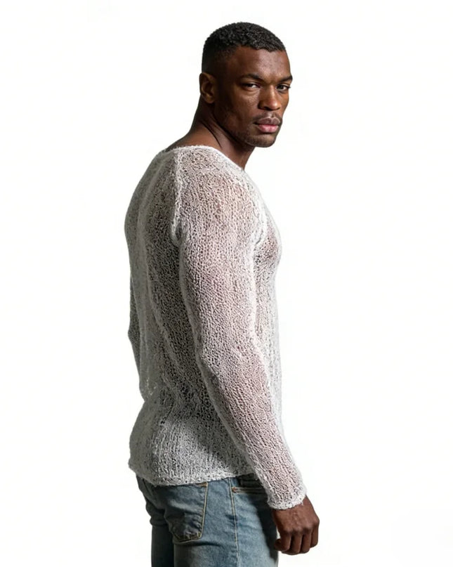 Men's Breathable Transparent Long Sleeve Sweater