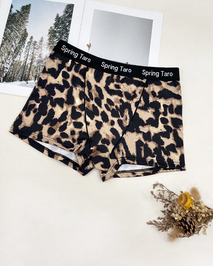 5-Pack Women's Wide Waistband Briefs with Smooth Leopard Print
