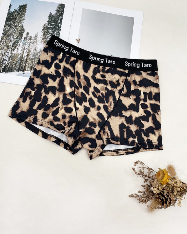 5-Pack Women's Wide Waistband Briefs with Smooth Leopard Print