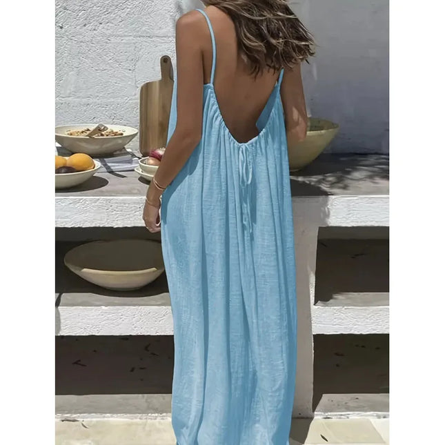 Women's Strapless Backless Long Loose Fit Maxi Dress