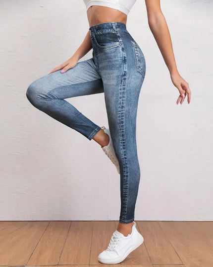 Women's Vintage High-Waist Skinny Denim Pants