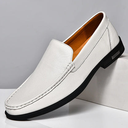 Premium Genuine Leather Men’s Slip-On Loafers - Comfortable & Stylish Men's Leather Dress Shoes