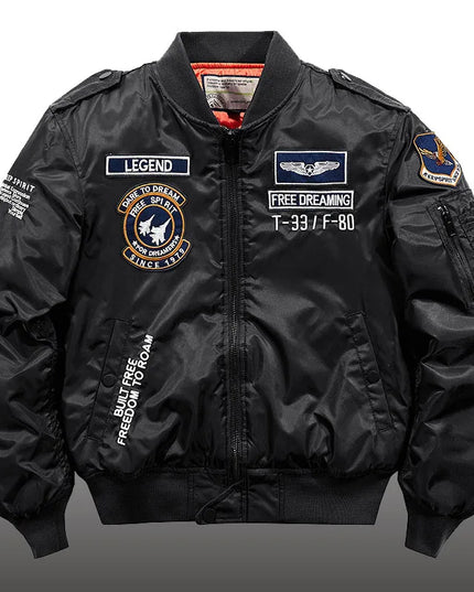 Men's Thick Warm MA-1 Aviator Pilot Style Bomber Jacket