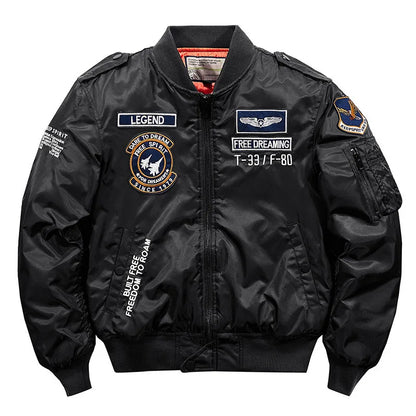 Men's Thick Warm MA-1 Aviator Pilot Style Bomber Jacket