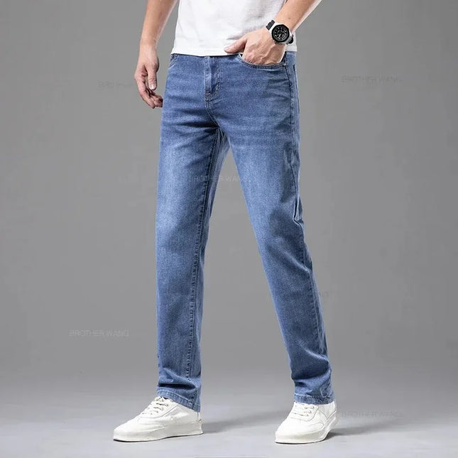 Men's Straight Fit Stretch Cotton Denim Jeans