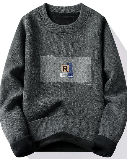 Men's Fleece-Lined Sweater - Comfortable Warm Men's Pullover