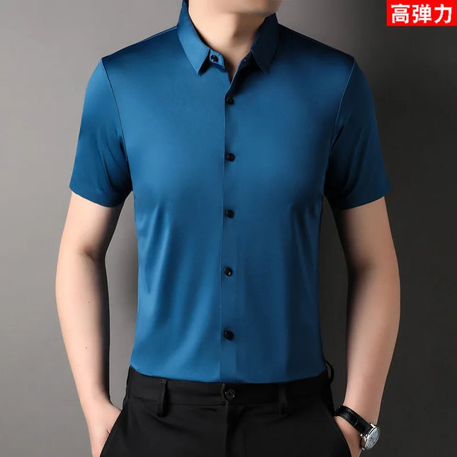 High-Stretch Men's Short Sleeve Casual Shirt
