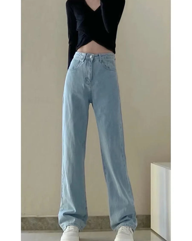 Vintage Women's Denim Jeans - Straight Leg, Loose Fit Wide Leg Casual Trousers