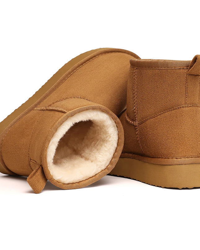 Women's Memory Foam Ankle Faux Suede Winter Warm Boots