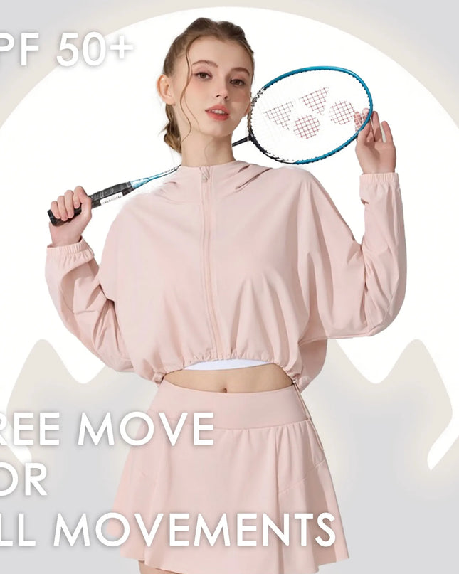 Women's Activewear Cropped Jacket - Breathable & Quick-Drying