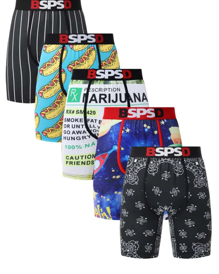BPSD 5-Pack Men's Breathable Boxer Briefs Underwear