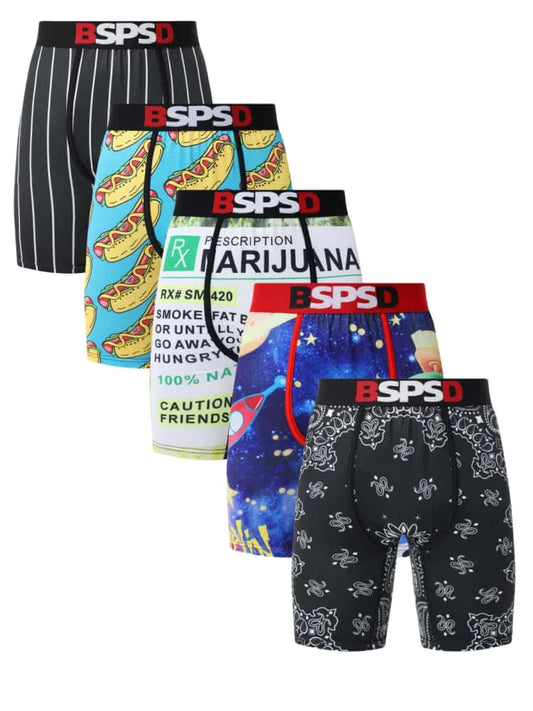 BPSD 5-Pack Men's Breathable Boxer Briefs Underwear