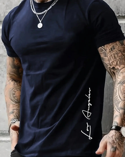 Men's Cotton T-Shirt with Los Angeles Print