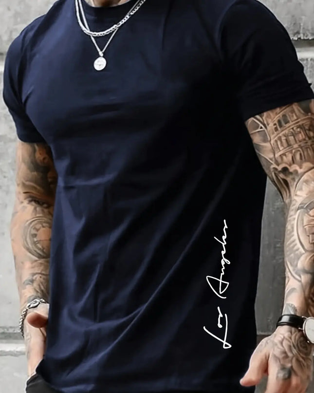 Men's Cotton T-Shirt with Los Angeles Print
