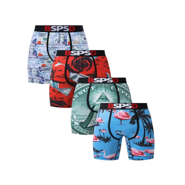 BPSD 4-Pack Men's Breathable Boxer Briefs Underwear