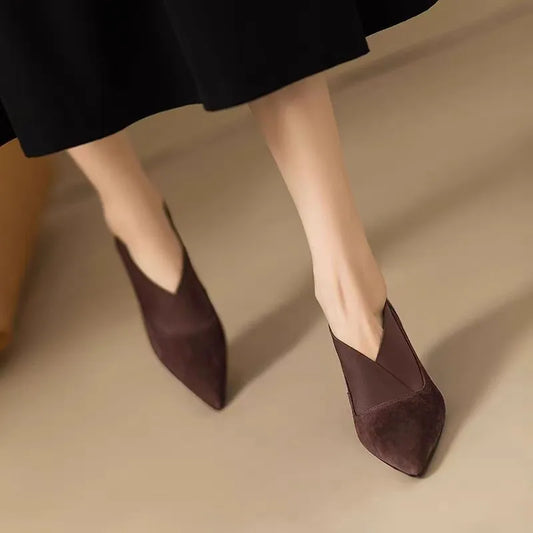 Elegant Suede Pointed Toe High Heels for Women