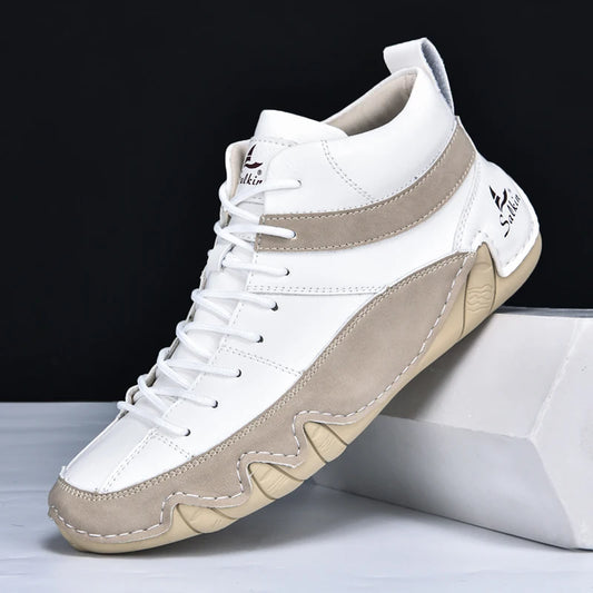 Premium Breathable Faux Leather High Top Sneakers for Men