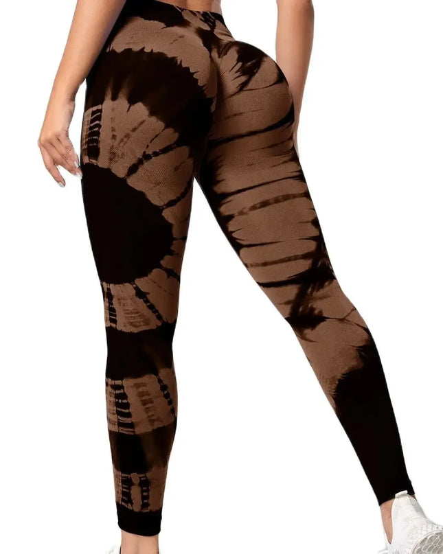 Women's High-Waist Tie-Dye Yoga Pants - Various Colors