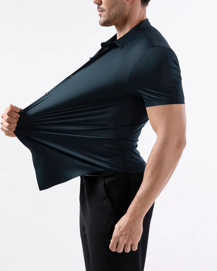 High-Stretch Men's Short Sleeve Casual Shirt