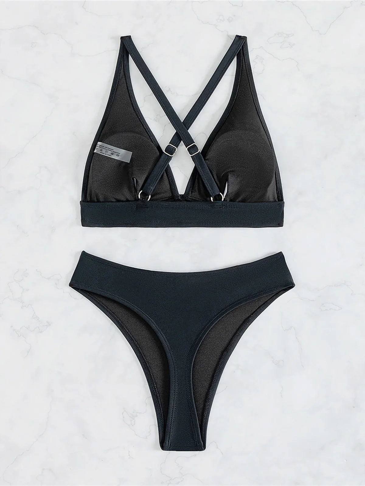 Women's Cross Back Mini Micro Thong Bikini Two-Piece Set