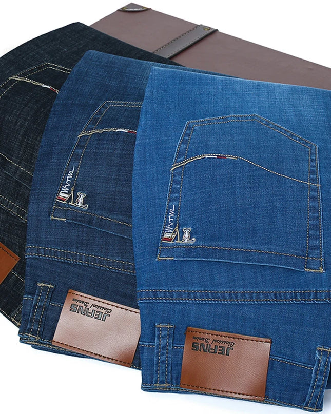 Men's Slim Fit Straight Leg Jeans - Classic Casual Denim Pants for Men