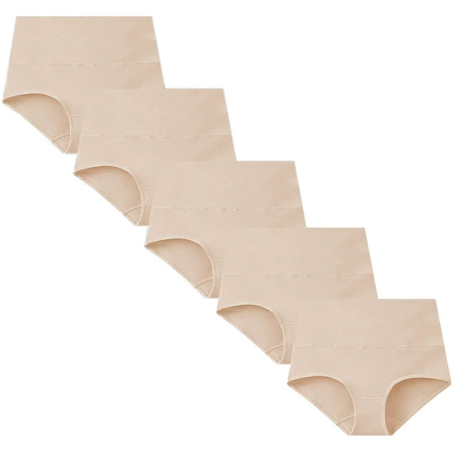 Set of 5 Women's High Waist Cotton Breathable Panties