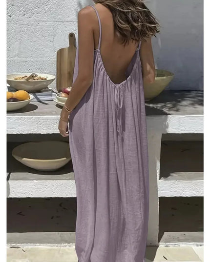 Women's Strapless Backless Long Loose Fit Maxi Dress