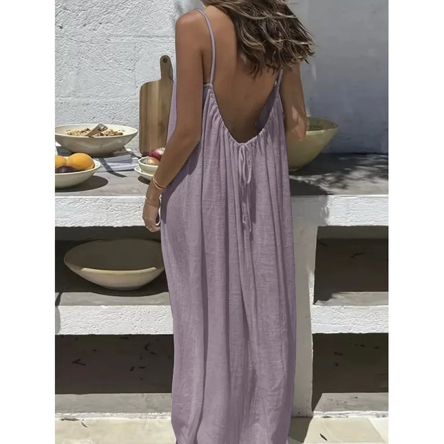 Women's Strapless Backless Long Loose Fit Maxi Dress