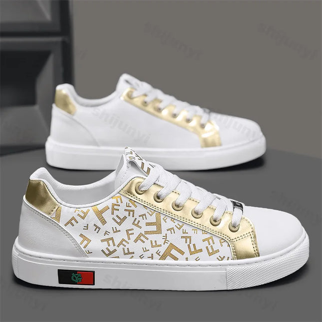 Men's Faux Leather Lace-Up Sneakers