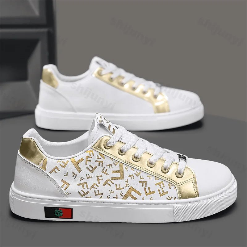 Men's Faux Leather Lace-Up Sneakers