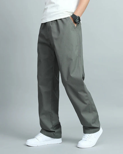 Men's Cotton Loose Fit Straight Leg Casual Trousers
