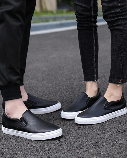 Men's Faux Leather Slip-On Sneakers