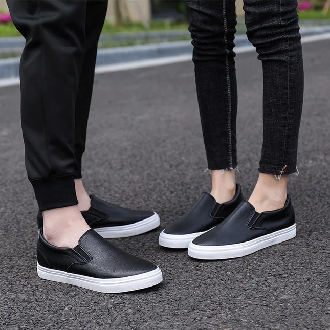 Men's Faux Leather Slip-On Sneakers
