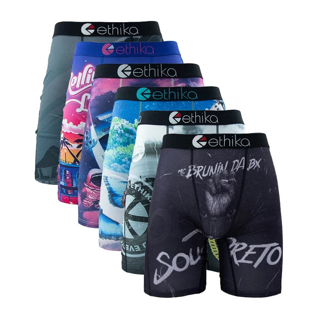 ETHIKA Men's 6-Pack Breathable Boxer Briefs