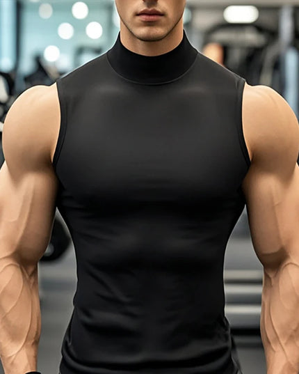 Men's Compression Shirt Vest  - Turtleneck Design