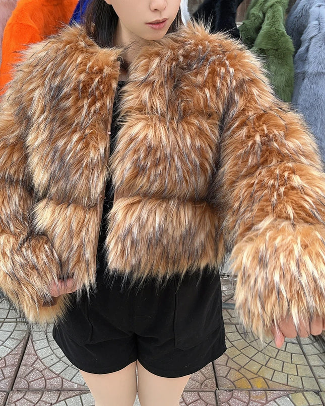 Women's Thick Warm Faux Fur Coat - Various Colors
