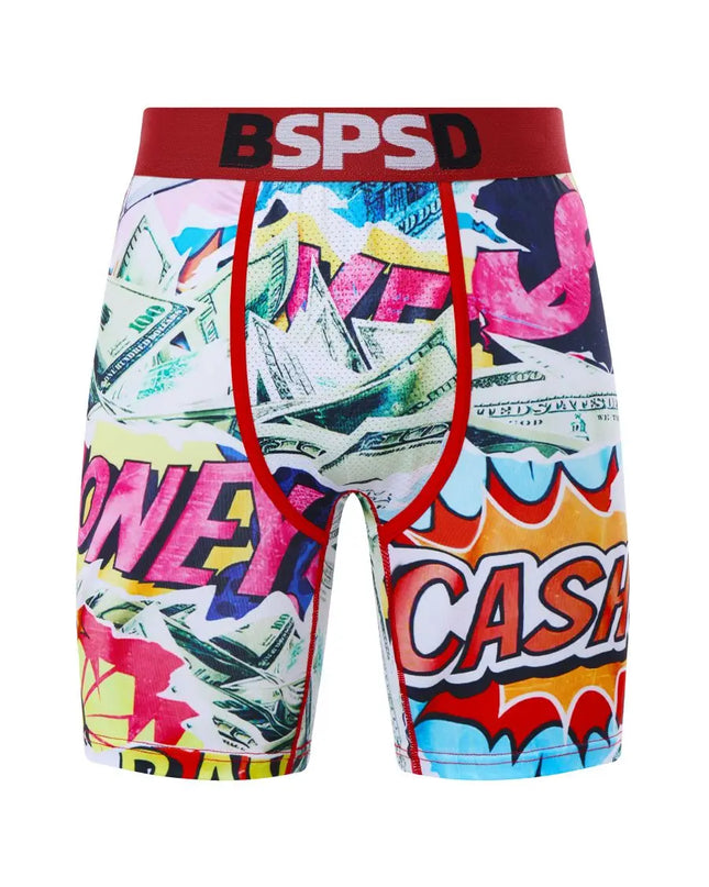 Men's Breathable Graffiti Print Boxer Briefs
