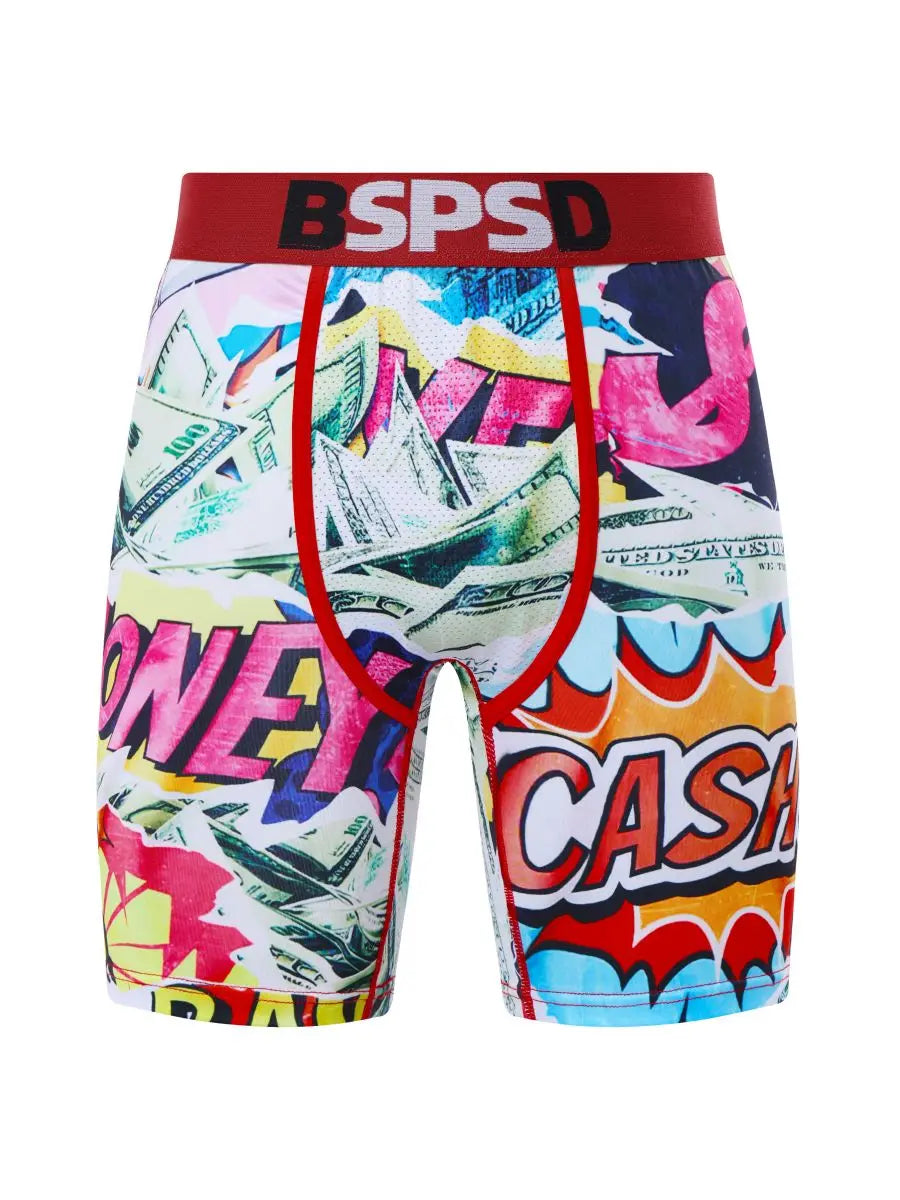 Men's Breathable Graffiti Print Boxer Briefs